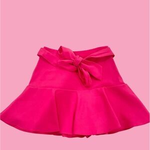 ZARA Fuchsia Pink Bow Detail Flounce Skort Women's Size Small